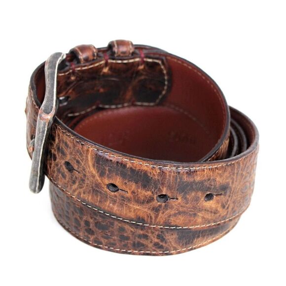 Torino CROCO BROWN GENUINE LEATHER 1.5"Wd CASUAL DRESS MEN'S BELT Sz 46 (P31 - Picture 3 of 16